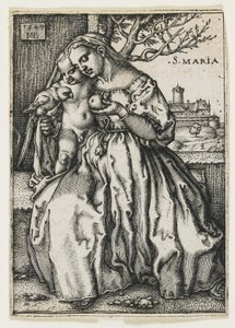 Papağanlı Bakire ve Çocuk, 1549 by Hans Sebald Beham
