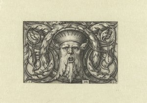 Yüzey dekorasyonu. Bir taç ile maske by Hans Sebald Beham