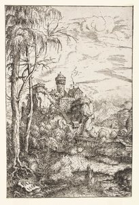 Kale ve Köprü ile Manzara by Hans Sebald Lautensack