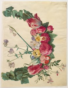 Gottorfer Codex albümünden Flower Garland, c.1650 (parşömen üzerine guaj)