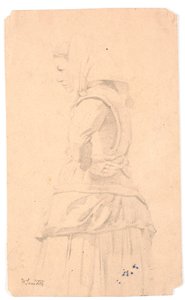 Ayakta köylü kız by Hans Smidth