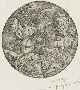 H. Joris ejderhayı öldürür by Hans Springinklee (manner of)