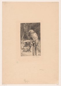 Papağan ve dört figür by Hans Thoma