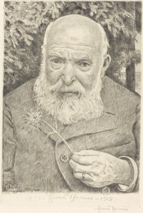 Çiçekli Otoportre VI by Hans Thoma