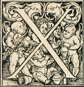 X - Bir Alfabe, Hans Weiditz, c1520-1521, 1908. by Hans Weiditz