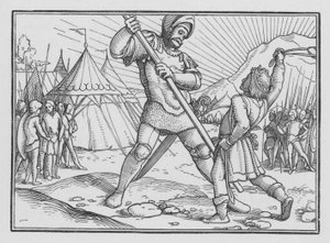 David Killeth Goliath, 1 Samuel XVII, 49 by Hans after Holbein the Younger