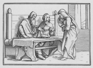 Hannah Kederli Bir Çocuk İçin Dua Ediyor, 1 Samuel I, 10 by Hans after Holbein the Younger