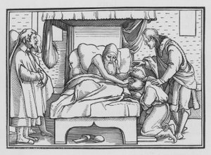 Jacob Blesseth Joseph ve İki Oğlu, Genesis XLVIII, 14 by Hans after Holbein the Younger