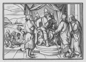 Mesajları için Firavun Chideth Musa ve Harun, Çıkış V, 2 by Hans after Holbein the Younger