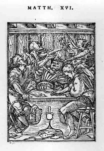 Hans Lutzelburger (fl.1505-26) tarafından oyulmuş Ölümün Dansı serisinden Oyuncular, c.1526-28 by Hans after Holbein the Younger