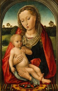 Bakire ve Çocuk, c.1487 (meşe panel üzerine yağlı boya) by Hans after Memling