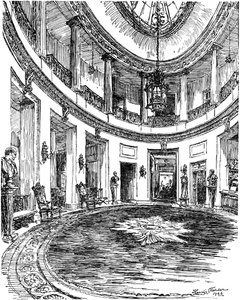 RAC kulüp binasının giriş holü, Pall Mall, Londra, 1946 by Hanslip Fletcher