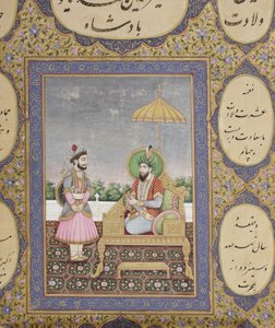 Babür hanedanı şecere albümü, 1855 (kağıt üzerinde opak wc ve altın) by Haqim Ahasan Ullah Khan