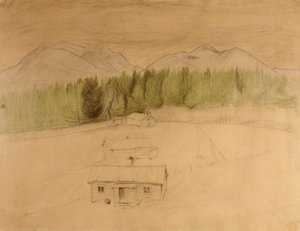 "Dağlarda kış gecesi" taslağı by Harald Oscar Sohlberg