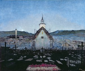 Gece (kağıt üzerine renkli kalem)