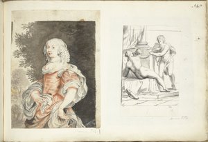 Bir Kadının Portresi ve Venüs, Amor ve Mars by Harmen ter Borch (possibly)