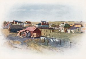 Bir Prairie kasabası, Gleichen, Alberta by Harold Copping