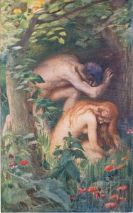 Adem ve Havva, Taç Dizisini Öğreten Resimlerden Örnekleme, 1920 by Harold Copping