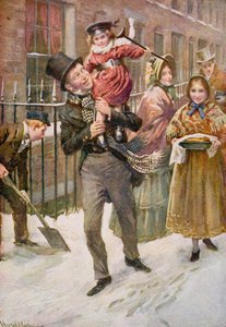Bob Cratchit ve Tiny Tim, B.W. mat by Harold Copping