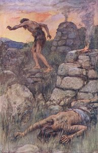 Kabil ve Habil, Taç Dizisini Öğreten Resimlerden Örnekleme, 1920 by Harold Copping