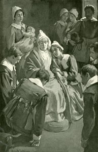 Christiana çocuklarını kutsuyor by Harold Copping
