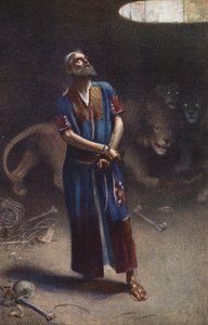 Daniel Aslanların İninde (renkli taş baskı) by Harold Copping