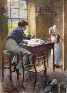 Dick Swiveller Markiz ile tanışıyor (renkli taş) by Harold Copping