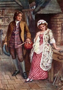 Joe Willet ve Dolly Varden (renkli taş) by Harold Copping