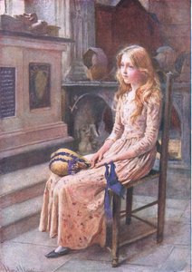 Eski Kilisedeki Küçük Nell, B.W. mat by Harold Copping