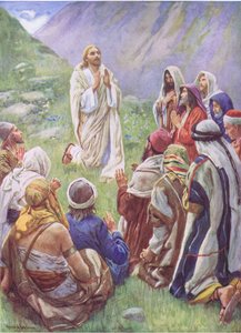 Tanrı bize nasıl dua edeceğimizi öğretiyor, Resimlerden Teach The Teach the Crown Serisinden bir örnek , 1920 by Harold Copping