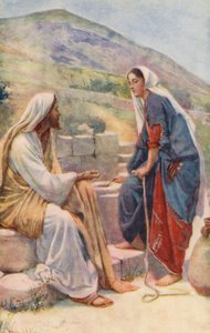 Yeni Ahit: Sychar Kuyusu (renkli taş baskı) by Harold Copping