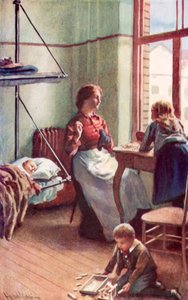 Açık kapılar bize iç huzurun, Hükümetin ücretsiz otelinde bir oturma odasının kısa bir anını verdi mi? by Harold Copping