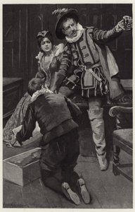 Petruchio, şapkanın bir porringer içinde kalıplandığını söyleyerek yeniden fırtınaya başladı. by Harold Copping