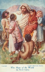 Dünyanın umudu (renkli taş baskı) by Harold Copping
