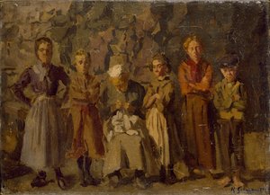 Mağara Sakinleri, Dieppe, 1907 by Harold Gilman