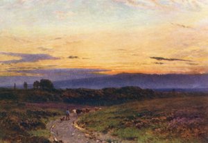 Bir Yaz Gecesi, Milford Common (renkli taş baskı) by Harold Sutton Palmer