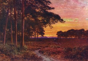 Kırlarda Akşam, Hindhead (renkli taş baskı) by Harold Sutton Palmer