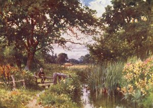Chobham yakınlarında (renkli lito) by Harold Sutton Palmer