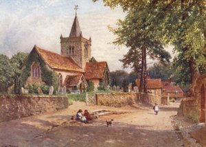 Witley Kilisesi (renkli lito) by Harold Sutton Palmer