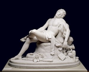 1864 modelli Uyuyan Faun, oyulmuş c. 1870. by Harriet Goodhue Hosmer