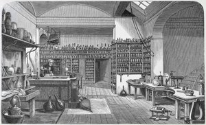 Michael Faraday (1791-1867), bodrum laboratuvarında, Henry Bence Jones