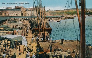 Rıhtım Sahnesi, Havana, Küba, 1910 by Harris Bros and Co