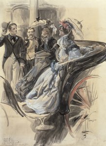 Carriage Ride, 1904 (karton üzerine wc, guaj ve kurşun kalem) by Harrison Fisher
