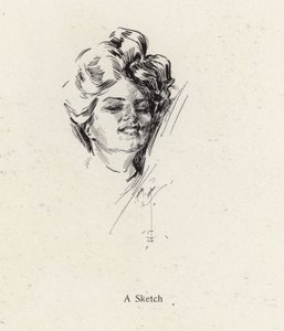 Bir kadının kalem kroki portresi (lito) by Harrison Fisher