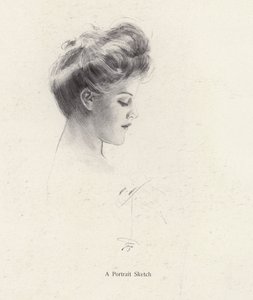 Profildeki bir kadının portresi (lito) by Harrison Fisher