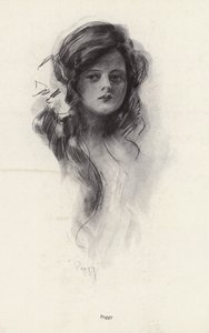 Peggy (lito) adında genç bir kızın portresi by Harrison Fisher
