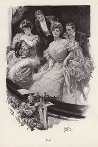 Tiyatroda bir kutuda iki kadın erkeklerin dikkatini çekmek için birbirleriyle rekabet halinde (lito) by Harrison Fisher