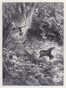 Ormandaki Çocuklar (gravür) by Harrison William Weir