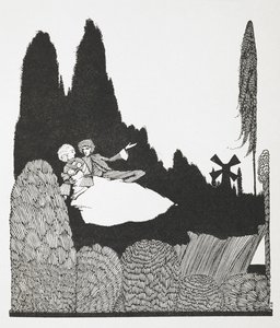 'Usta Kedi veya Çizmeli Kedi' öyküsünün illüstrasyonu. by Harry Clarke