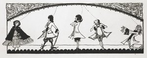 Hikayenin illüstrasyonu, 'Kırmızı Başlıklı Kız'. by Harry Clarke